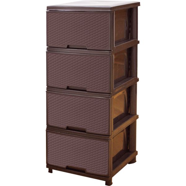 Комод пластиковая Алеана Ротанг темно-коричневий 940x450x390 мм