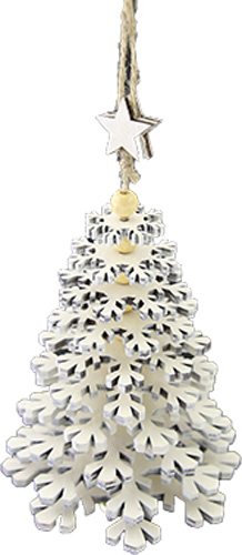 Подвеска Снежинка 16 см белый 1220279