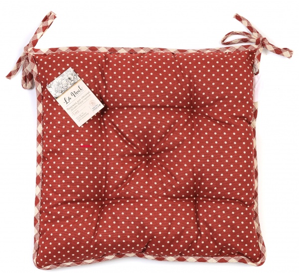 Подушка на стул Lucy Бордо горошек 40х40 см La Nuit