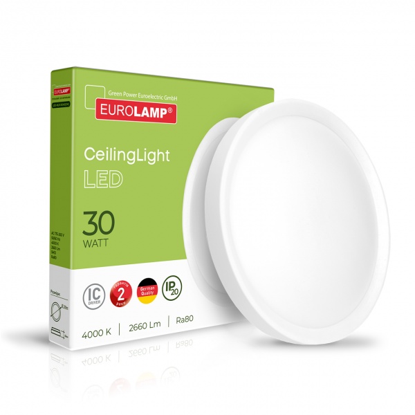 Світильник настінно-стельовий Eurolamp LED Easy click 30 см 30 Вт білий LED-NLR-30/40(GM) 