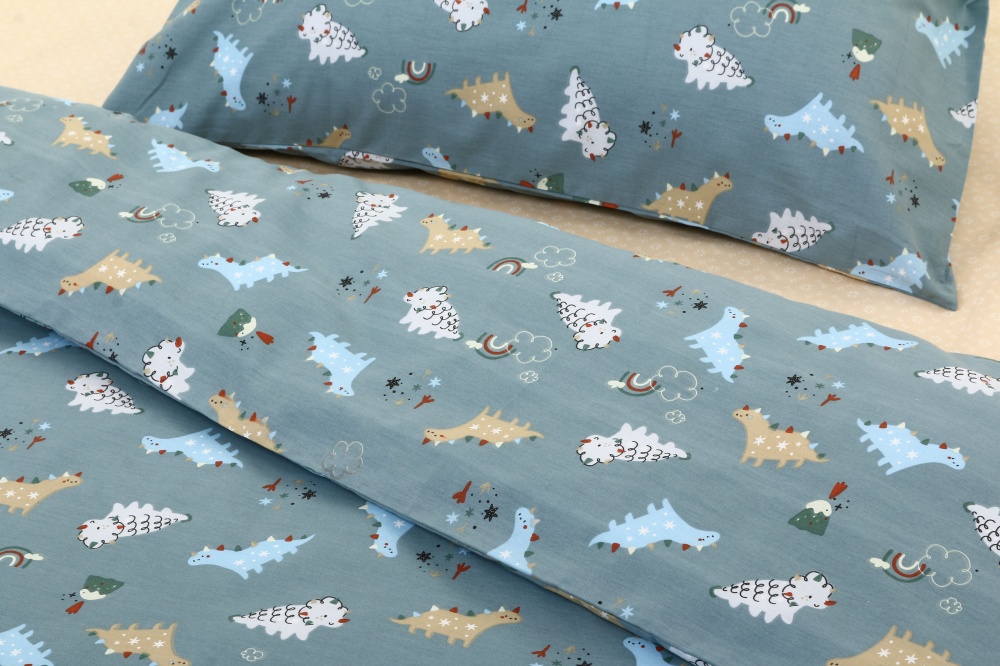 Комплект постільної білизни Luna Kids HAPPY DINO бежевий/різнокольоровий