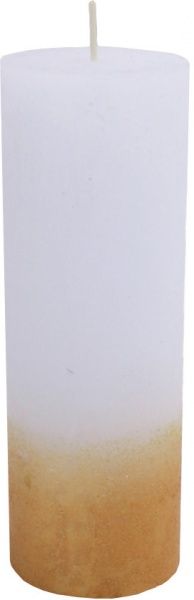 Свічка Циліндр C07*20/1-1.1-9.2 омбре біла в золоті Luna