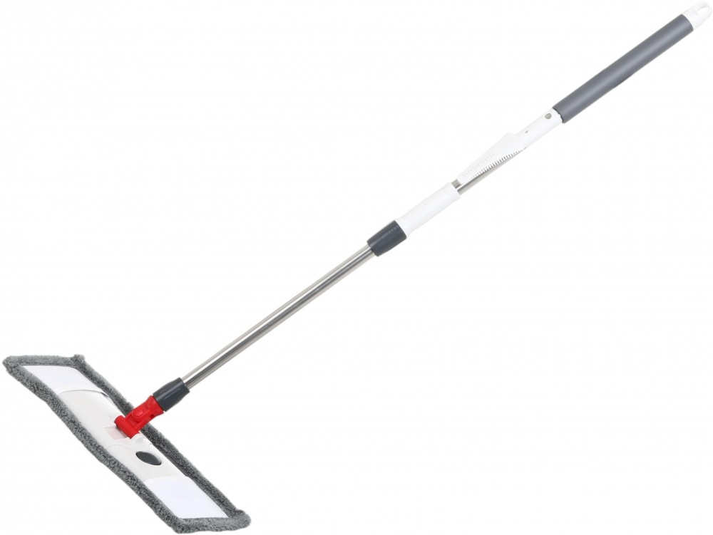 Швабра для вікон та дзеркал OBERY зі склизом 2 в 1 28 см сірий