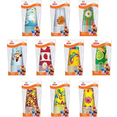 Стакан бумажный Eventa с рисунком 300 мл в ассортименте 10 шт.