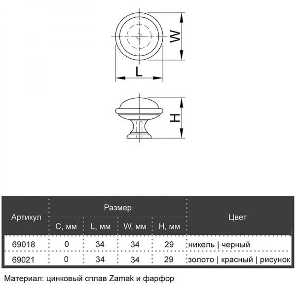 Меблева ручка CR 24316.35 69018 Bosetti Marella полірований нікель/ чорний матовий