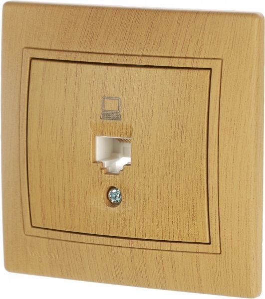 Розетка компьютерная Lezard Mira RJ45 CAT5 дуб матовый 701-5151-139