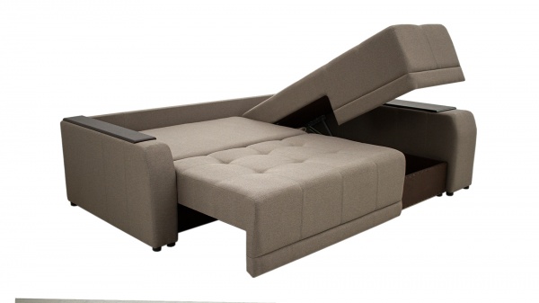 Диван кутовий Кедр ПЛЕЙН правий (Г) капучино 2400x1700x880 мм