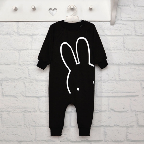 Ромпер унисекс Blanka Заец р.86 черный 12779 