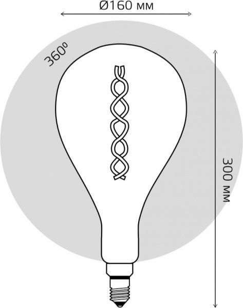 Лампа світлодіодна Gauss Vintage Filament Gold 150802008 A160 8 Вт E27 2400 К 220 В прозора 