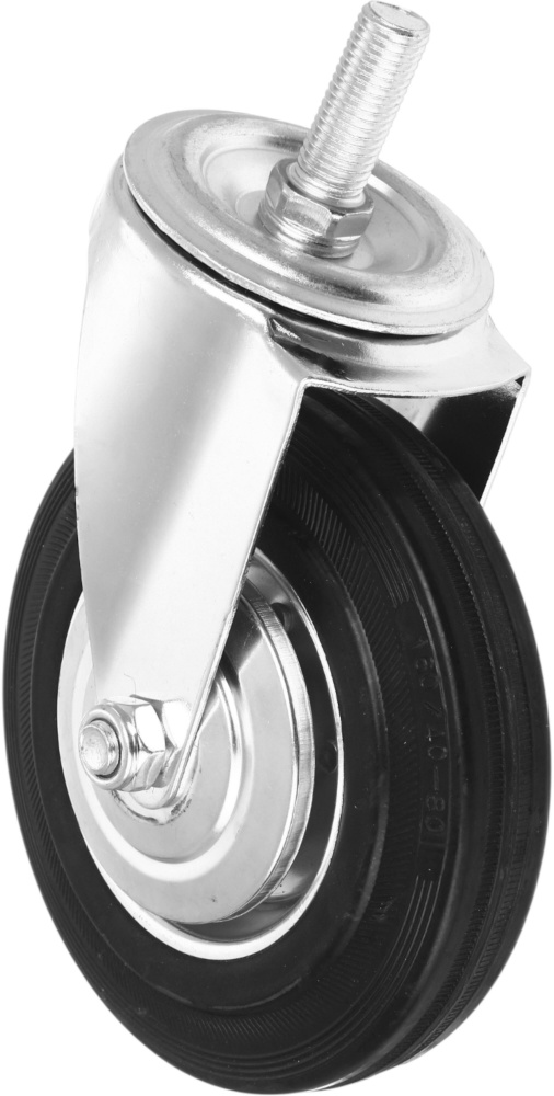 Колесо d160 мм резиновое поворотное с резьбовым штырем M16