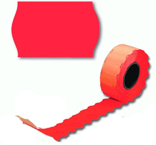 Ценник 26x16 фигурный 6 метров 375 шт. 6 роликов малиновый 