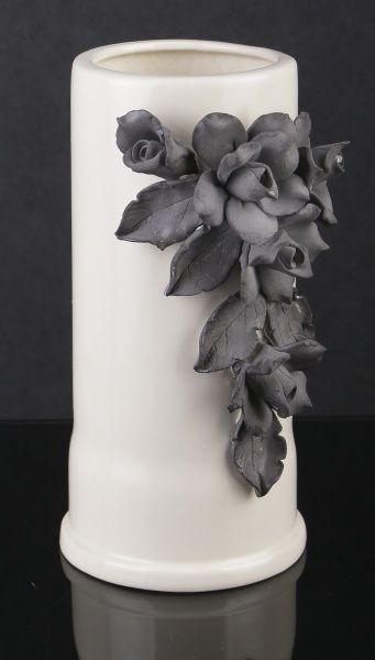 Ваза керамическая белая Грей 23 см