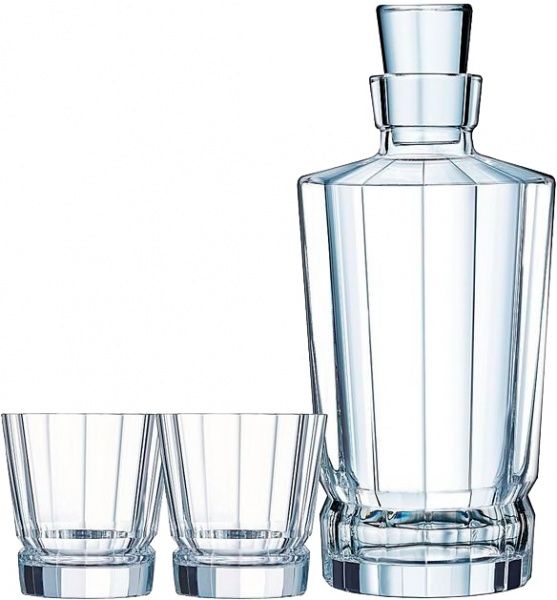 Набор для напитков Macassar штоф 1 л + стакан 2x320 мл P4029 Cristal Darques