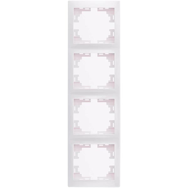 Рамка чотиримісна Lezard MIRA вертикальна білий 701-0200-154