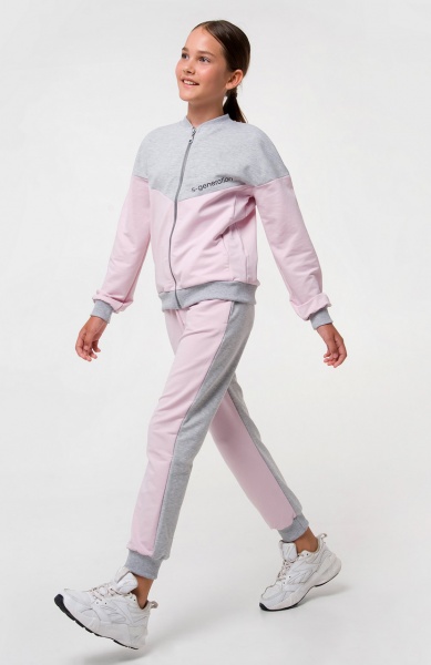 Комплект для девочек Smil 117283 р.158 серый меланж 