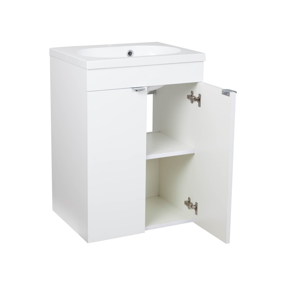 Тумба RIO (білий мат) з умивальником Status 50 см