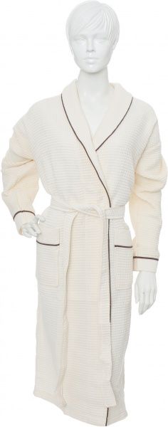 Халат вафельный Karna с кантом р. 2XL кремовый Aleron 