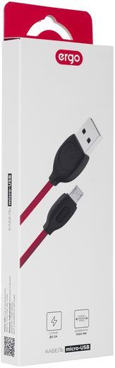 Кабель Ergo USB – microUSB 1 м чорний (LM18) 