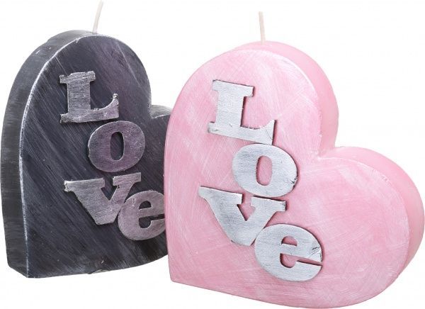 Свічка у формі серця Love, 13,5х4 см, рожева Pako-If