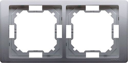 Рамка двомісна Simon Basic універсальна сталь BMRC2/21