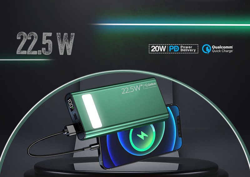 Повербанк Gelius Lightstone GP-PB300i 20000 mAh green (00000099033)