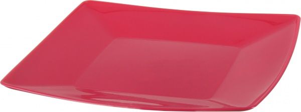 Тарелка пластиковая 19 см малиновая