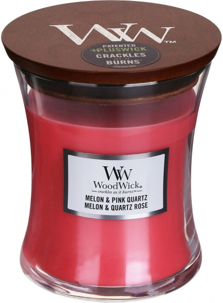 Свеча ароматическая Woodwick Medium Melon & Pink Quartz 275 г 