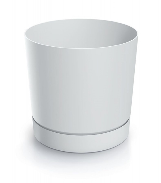 Горшок для цветов PRP Tubo P 240 мм с подставкой белый круглый (66019-449) 