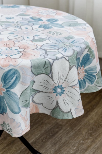 Скатерть Lune d136 136x136 см белый с голубым Прованс 