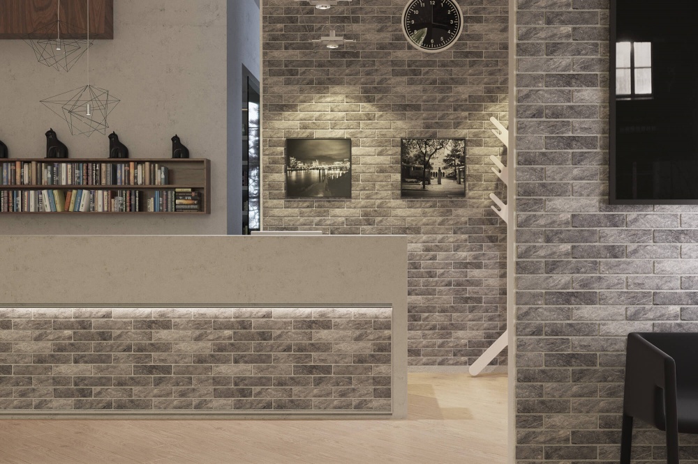 Плитка Golden Tile Brickstyle London anthracite 30У010 25x6 см