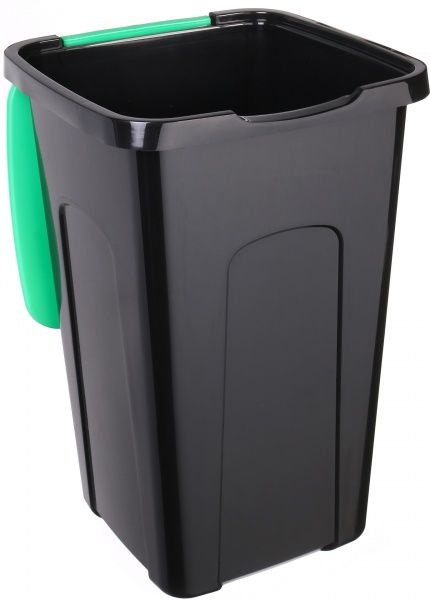 Контейнер для сміття Keeeper 365x370x555 мм 50 л чорний із зеленим 905303