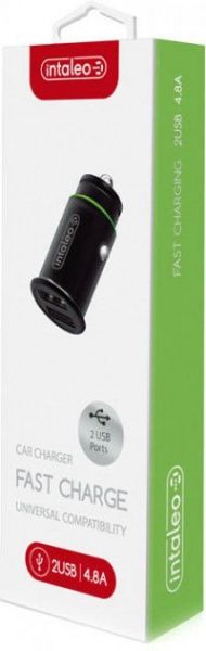 Автомобильное зарядное устройство Intaleo CCG482 2xUSB 4.8 A Black (1283126504525) 