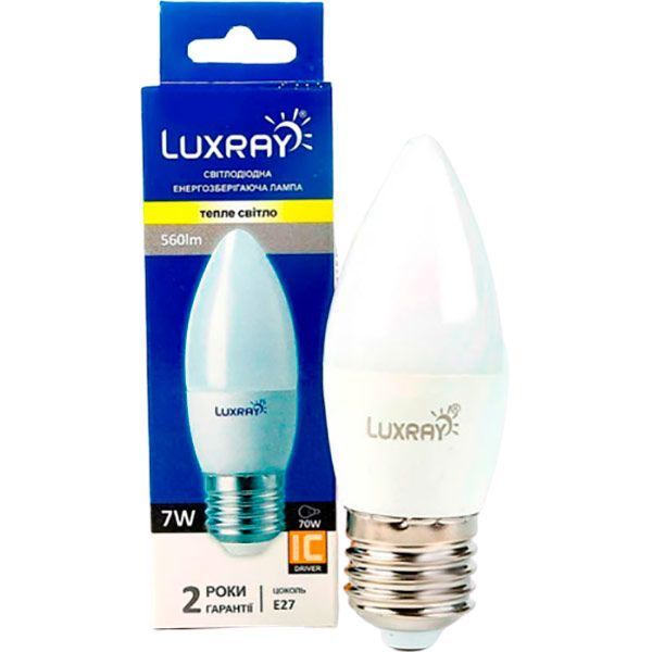 Лампа светодиодная Luxray 7 Вт C37 матовая E27 220 В 3000 К LX430-B35-2707 