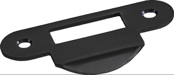 Планка ответная STV Latch черная 80 мм 22 мм с загнутым отбойником
