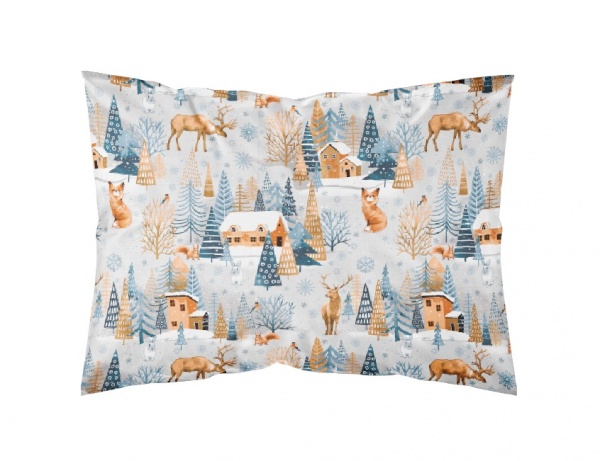 Наволочка фланель Christmas Village 50x70 см синій La Nuit 