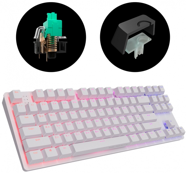 Клавіатура ігрова Dark Project KD87A Mech. g3ms Sapphire ENG/UA (DPO-KD-87A-100300-GMT) white 
