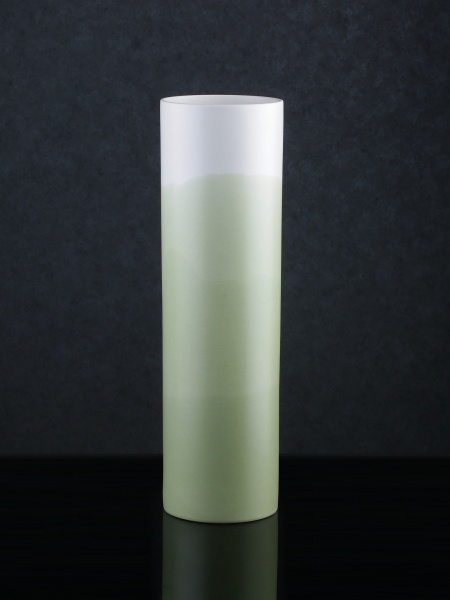 Ваза фаянсовая Cylinder 12х45 см зеленый матовый Jomaze