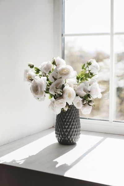 Ваза керамическая серая Перелесник 20х12 см Резон