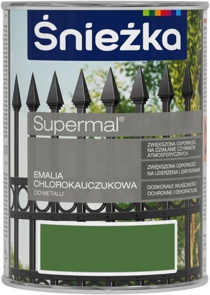 Емаль Sniezka хлоркаучукова Supermal RAL 6010 зелений глянець 0,9л