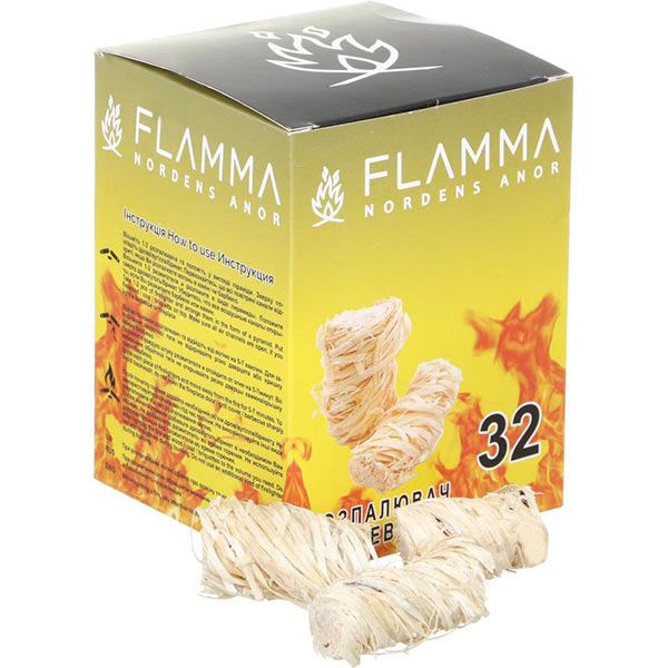 Разжигатель из древесной шерсти Flamma 32 шт.
