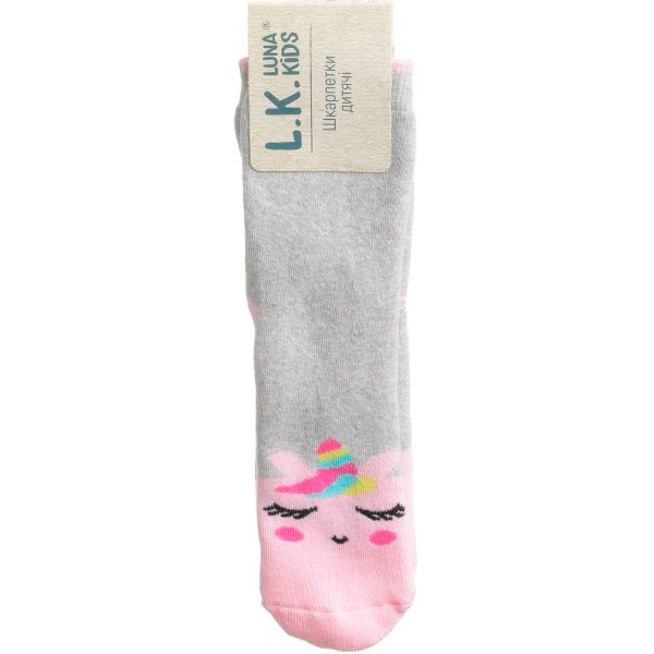 Носки детские Luna Kids № 1. Единорог 331001 р.22–24 светло-серый 