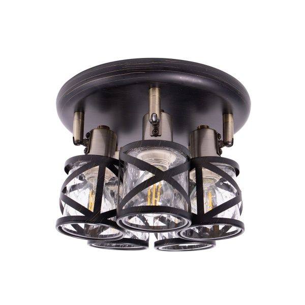 Спот Altalusse INL-6146C-05 5x40 Вт E14 античная бронза/венге 