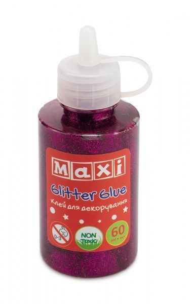Клей для декорування з блискітками металік Maxi, 60 мл, рожевий