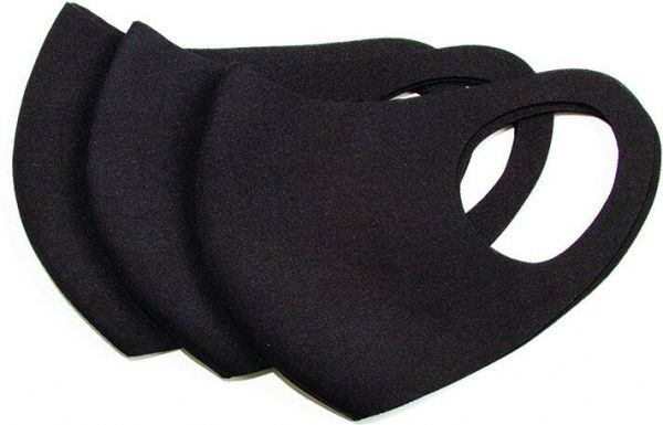 Маска Grandtex неопренова багаторазова чорна р. М 3 шт.