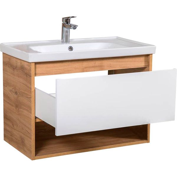 Тумба підвісна ScandiSPA Edda севілья з умивальником Frame 80 см