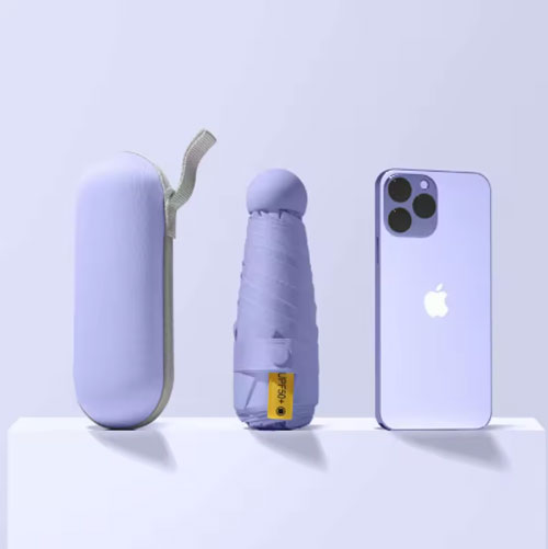 Парасолька Sensio складана кішенькова с захистом від UF промінів в кейсі NQ-2 фіолетовий