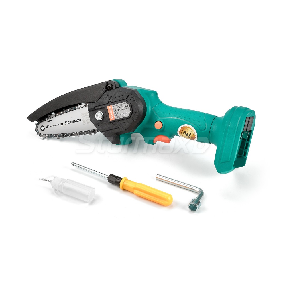 Пила мини аккумуляторная Sturmax цепная 100 мм CCM9920CLM