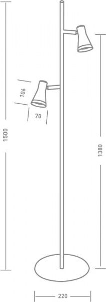 Торшер Maxus Spot Light MSL-02F LED 4 Вт белый 