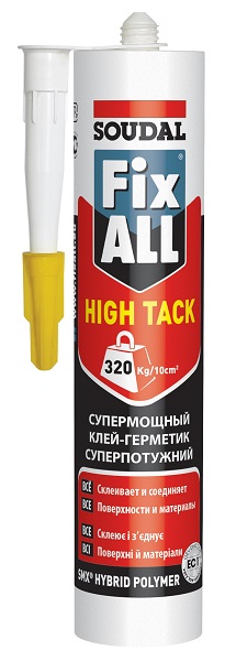 Клей-герметик SOUDAL FIX ALL High Tack 290 мл білий — фото 1
