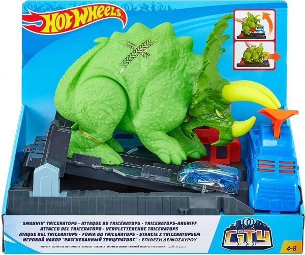 Игровой набор Hot Wheels Опасный Трицератопс GBF97